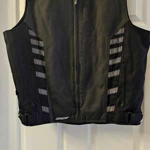Motorcycle reflective vest black & gray size lg